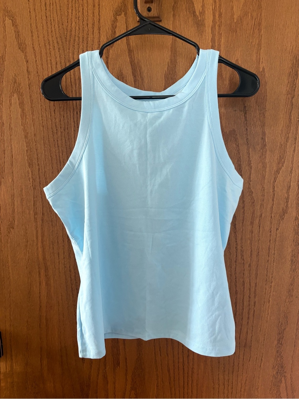 Women's Light Blue Sleeveless Tank Top - Classic Crew Neck